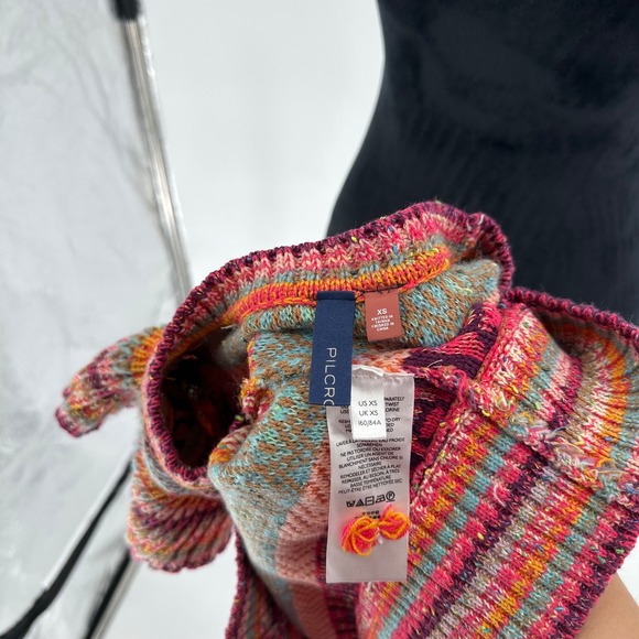 Anthropologie Pilcro Colorful Multicolor‎ Striped Knit Lalala Sweater Boho XS - Picture 9 of 9